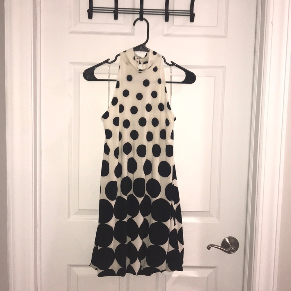 Black and white polkadot dress